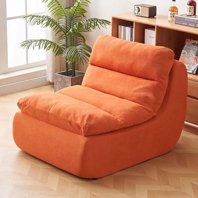 Fauteuil Zitzak - Luie Bank - Ontspannen Zitten - Volledig Veerkrachtig - 100x80cm - Oranje