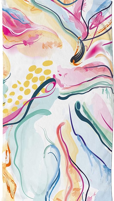 Strandlaken voor Kinderen 100x180 cm - Abstracte Kleurrijke Print - Multi - Zacht Polyester Velours - Oeko-Tex Gecertificeerd