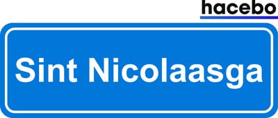 Hacebo - Plaatsnaam Sticker - 29x10 CM - Sint Nicolaasga sticker - Verkeersborden sticker - grappige cadeaus - Sint Nicolaasga