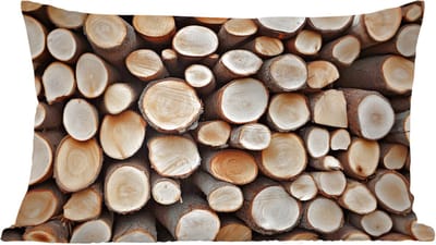 Sierkussens - Kussentjes Woonkamer - 60x40 cm - Hout - Boomstammen - Textuur