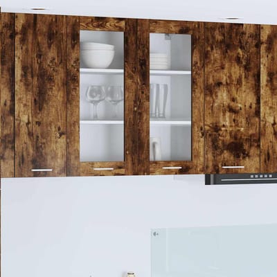 vidaXL - Hangkast - Rook - Eiken - 80 - x - 31 - x - 80 - cm - Bewerkt - hout