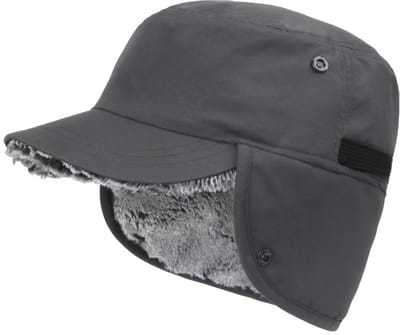 Winter Oorkap Muts - Wintermuts - Nylon Waterdichte Muts - Winter Oorkap Skimuts - Pilotenmuts - Winter Oorflap Muts - Koude En Winddichte Muts - Verdikt En Warm - Met Rand - Unisex - Geschikt Voor Skiën, Wandelen, Reizen, Jagen - Grijs