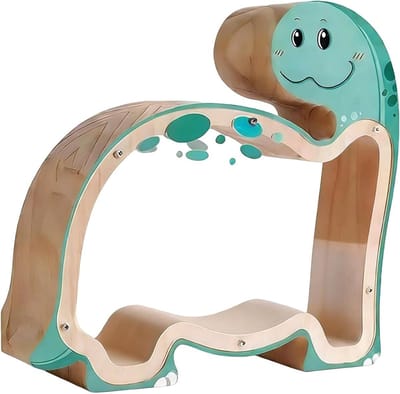 Houten spaarpot - Dinosaurus geldkist - Kind leren sparen - Met hangslot - 20 x 20 x 4 cm - Meerkleurig