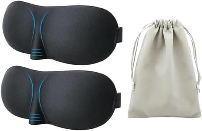 Zijden Slaapmasker - Blinddoek Nachtmasker - Ontspannen Slapen - 3D Vorm - 22.5 x 8.2 cm - Zwart