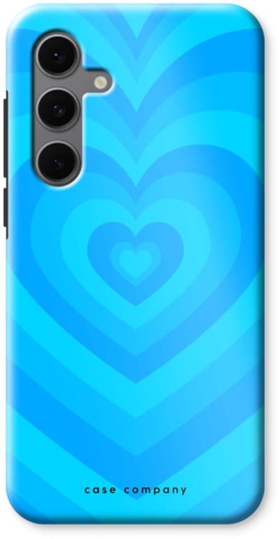 Case Company® - Hoesje geschikt voor Samsung Galaxy S24 FE hoesje - Hart Blauw - Tough Case - Maximale Bescherming alle Kanten en Schermrand