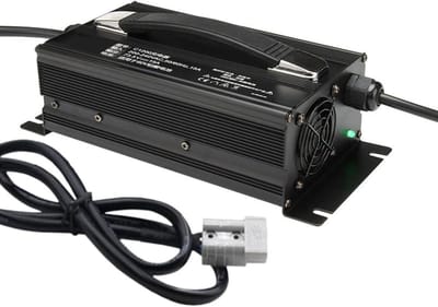 Volautomatische Acculader - Heftrucklader Batterijlader - Elektrisch Voertuig Opladen - 1200W Krachtig Vermogen - 48V 20A - Zwart