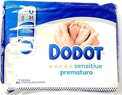 Dodot Sensitive Luiers voor Pasgeboren Baby - maat 0 & tot 3 kg 6 x 24 = 144 stuks