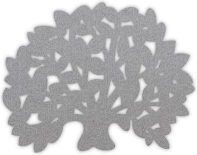 Boom vilt onderzetters - Lichtgrijs - 6 stuks - 11 x 10 cm - Tafeldecoratie - Glas onderzetter - Cadeau - Woondecoratie - Woonkamer - Tafelbescherming - Onderzetters Voor Glazen - Keukenbenodigdheden - Woonaccessoires - Tafelaccessoires