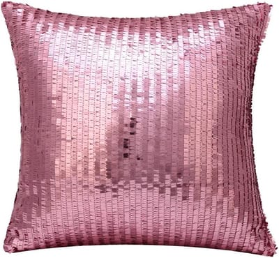 Pailletten Kussenslopen - Glitter Sierkussenhoes - Woondecoratie - Dubbelzijdig Materiaal - 38 x 38 cm - Roze