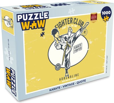 Puzzel Karate - Vintage - Quote - Legpuzzel - Puzzel 1000 stukjes volwassenen