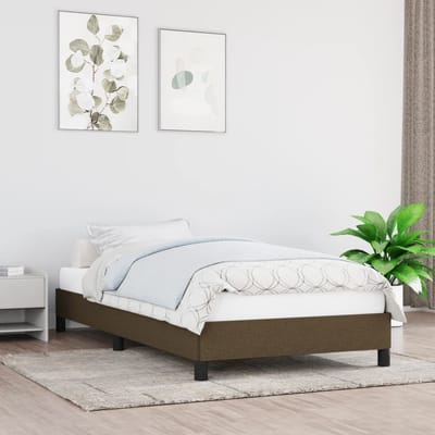 vidaXL - Bedframe - zonder - matras - 90x190 - cm - stof - donkerbruin