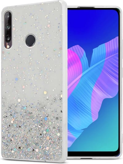 Cadorabo Hoesje geschikt voor Huawei P40 LITE E in Transparant met Glitter - Beschermhoes van flexibel TPU silicone met fonkelende glitters Case Cover Etui