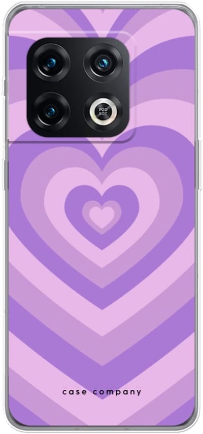 Case Company® - Hoesje geschikt voor OnePlus 10 Pro hoesje - Hart Paars - Soft Cover Telefoonhoesje - Bescherming aan alle Kanten en Schermrand