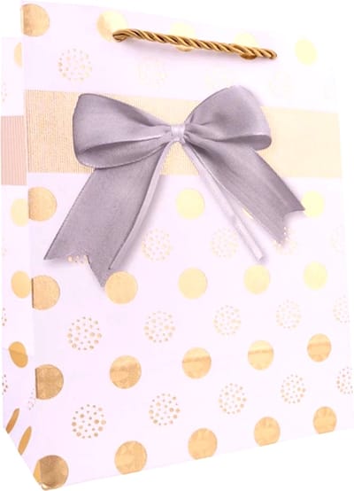 Cadeautas L - Luxe A4 Geschenktas met Stippen - Cadeauzak - Geschenkzak - 26cmx10cmx32cm