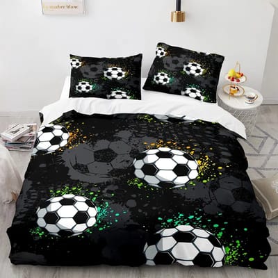 Vavida Dekbedovertrek - Eenpersoons - 140 x 200 - Voetbal - Sport - Bal - Jongen - Jongenskamer