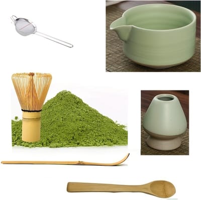 Nivard Matcha Set - Starterkit - Klopper - Matcha Thee Set - Matcha Whisk - 6 stuk - Groen