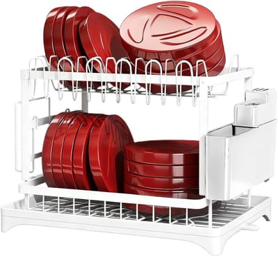 Afwas Droogrek - Vaatdroogrek Keuken - Keuken Organiseren - Ruimtebesparend Ontwerp - 31x15x15 cm - Wit