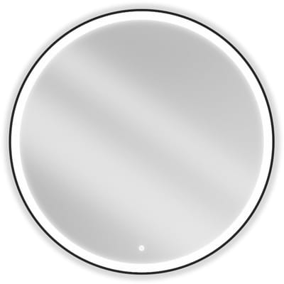 Mexen Esso badkamer spiegel verlicht, rond 100 , LED 6000K, anti-condens, zwarte rand - 9825-100-100-611-70