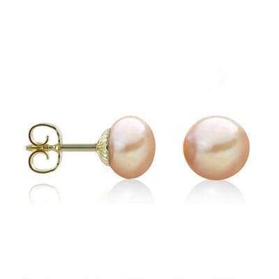 Luna-Pearls - 311.0542 - Oorstekers - Dames - 585 Geelgoud - Zoetwatercultuurparel