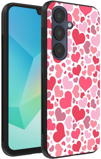 Smartphonica Telefoonhoesje Geschikt voor Samsung Galaxy A16 met Hartjes Print - Hearts Design TPU Backcover Case - Kinder Hoesje met Hartjes Design geschikt voor Samsung Galaxy A16
