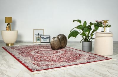 Flycarpets Darius Klassiek Perzisch Design Medaillon Oosters Vloerkleed - Rood - 200x290 cm