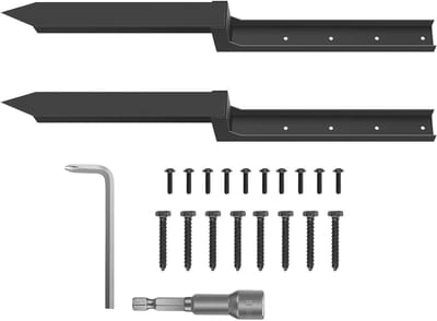 Hekpaal Reparatie Set - Paal Versterker - Hekken Verstevigen - Anti-Roest Coating - 44 x 13 cm - Metaal
