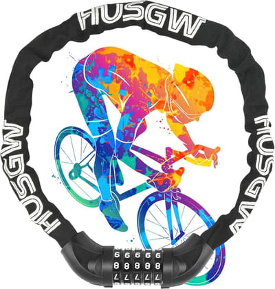 SnelShoppen - Fietskettingslot 5-cijferig Wachtwoord - 4 mm Dikke Ketting met Beschermende Hoes - Zeer Veilig Antidiefstal Slot voor Fietsen, Motorrij
