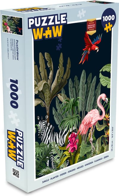 Puzzel Jungle - Planten - Dieren - Kinderen - Flamingo - Zebra - Legpuzzel - Puzzel 1000 stukjes volwassenen