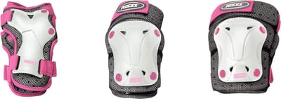 Roces Skate Beschermset voor Kinderen - Knie Elleboog Polsbeschermers - Wit/Roze - Maat S