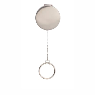 Zilveren metalen yoyo met ketting en sleutelring / Skipashouder type EG43