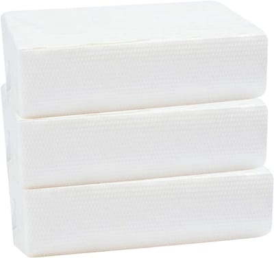 Papieren Handdoeken - Keukenpapier Toiletpapier - Hygiënisch Handen Drogen - Uniek Reliëf Ontwerp - 23 x 10 cm - Wit