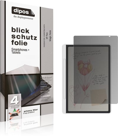 dipos – Matte Privacy Screenprotector geschikt voor XP Pen Magic Note | Anti-Spy Beschermfolie