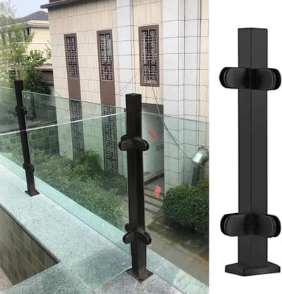 Glazen Balustrade Paal - Glazen Leuning - Veilig Terras - Roestvrij Staal 304 - 140cm - Zilver