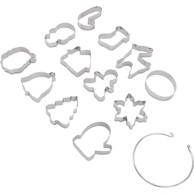 12 stuks Kerstkoekjesvormpjes Kerstthema Snel los te maken Roestvrij Staal Koekjesvormpjes Zilver white