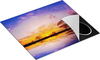 Chefcare Inductie Beschermer Silhouet van Bomen tijdens Zonsondergang - 60x50 cm - Afdekplaat Inductie - Kookplaat Beschermer - Inductie Mat