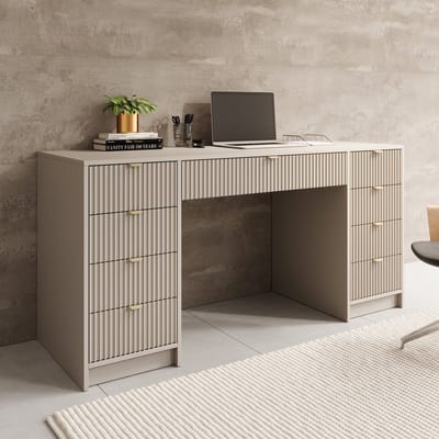 Meubella - Bureau Tavares 2 - Beige - 154 cm