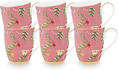 Pip Studio La Majorelle Mokken - Theemok - Koffiemok met Oor - Servies set van 6 - 365ml