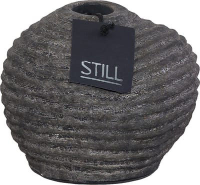 STILL - Vaas - Organische Vorm - Ribbels - Earth - Grijs - 17 x 15 cm