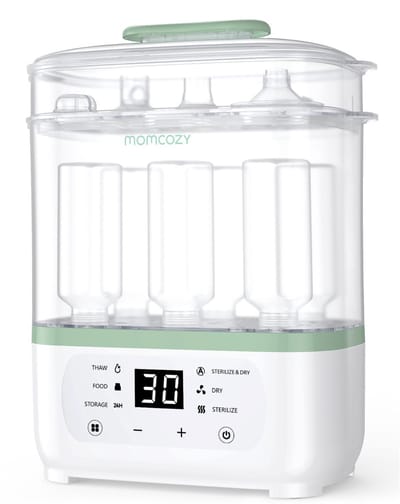 Momcozy 8-in-1 Babyfles Sterilisator & Droger – Elektrische Stoomsterilisator – Geschikt voor 8 Flessen – 24 uur Steriele Bewaring