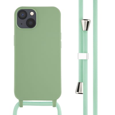 imoshion Hoesje - Geschikt voor Apple iPhone 13 - Siliconen hoesje met koord - Groen