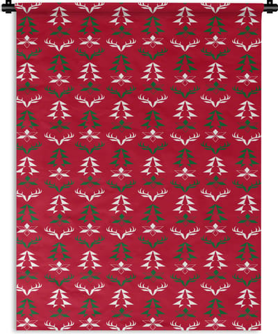 Wandkleed - Wanddoek - Hert - Patroon - Kerst - 150x200 cm - Wandtapijt