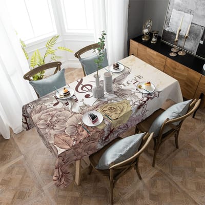 Muzikale Noot Bloem Tafelkleed Vakantie Decor Waterdichte Rechthoekige Tafelkleden Bruiloft Decor Tafelkleed 4pcs 33x48 Table mat gray