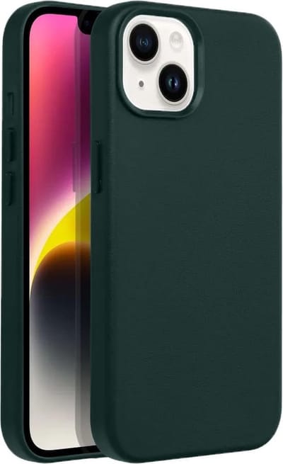Casify Leren Hoesje geschikt voor MagSafe iPhone 15 Hoesje - Bosgroen