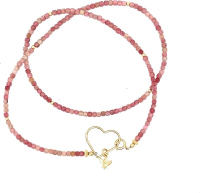 Pat's Jewels Ketting Dames - Kralen Ketting- Edelsteen ketting - Toermalijn - Kort vallend
