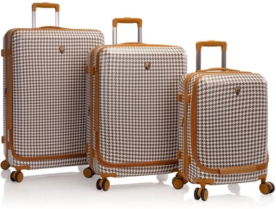 Heys EZ Fashion 4 wielen Kofferset 3-delig met uitbreidingsplooi - Harde bagage - TSA slot - brown houndstooth