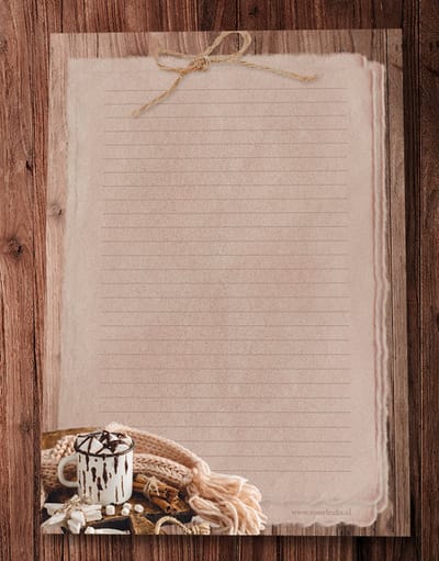 Briefpapier - 24 vellen A4 formaat - Warme Choco - Meer Leuks - Postpapier Winter
