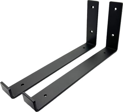 Maison DAM - Plankdragers L vorm up - Wandsteunen – 30cm – Mat Zwart - Incl. bevestigingsmateriaal + schroefbit