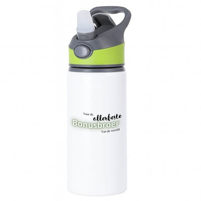 Hacebo® - voor de allerbeste bonusbroer van de wereld waterfles met rietje groen - Broer - de beste bonusbroer - verjaardagscadeau - verjaardag - cadeau - cadeautje voor broer - broer artikelen - kado - geschenk - gift - water fles - 650ML