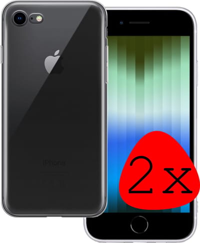 Hoesje 2 Stuks - Geschikt voor Apple iPhone SE (2022) - Sterk & Shockproof - Case Siliconen - Back Cover - Telefoon Hoes - Transparant
