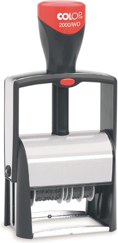 Colop Classic 2000/WD Rood | Woord - datumstempel | Stempel met datum en standaard woorden | Boekhoud stempel
